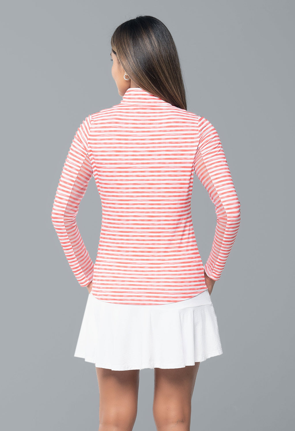 Landon Stripe II  Print Long Sleeve Mock Neck Top – 10164